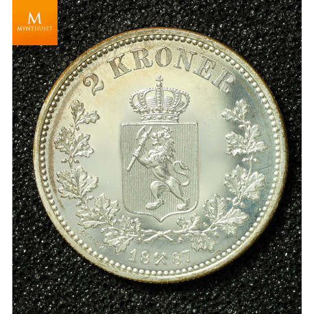 2 kroner 1887 "Retrike"