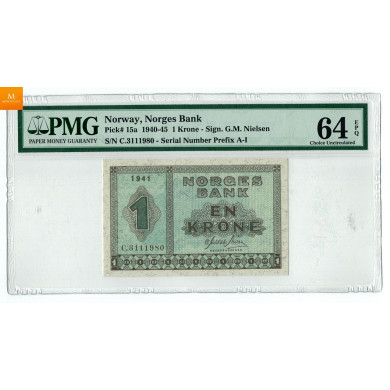 1 krone 1940 A.4059984 kvalitet 0, NGC MS65EPQ