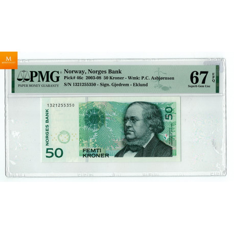 50 kroner 2008 C600301154 Kvalitet 0 , PMG MS67 EPQ