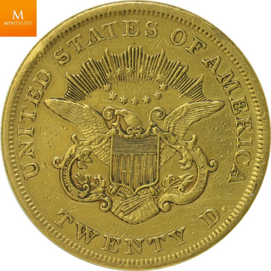 20 dollar Liberty Head 1852 kvalitet 1+ 20 dollar Liberty Head 1852 kvalitet 1+