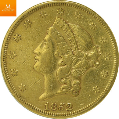 20 dollar Liberty Head 1852 kvalitet 1+ 20 dollar Liberty Head 1852 kvalitet 1+