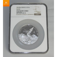 MEXICO LIBERTAD 2014 5 OZ SØLV KVALITET PROOF, NGC PF&) UC