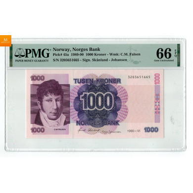 1000 kroner 1990 PMG MS67 EPQ