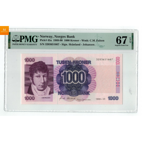 1000 kroner 1990 PMG MS67 EPQ