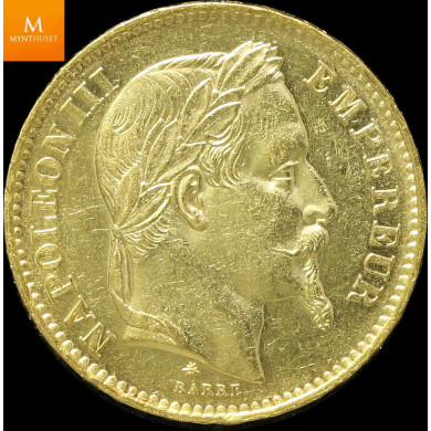 FRANKRIKE 20 FRANCS 1868 A KVALITET 01 I KAPSEL FRANKRIKE 20 FRANCS 1868 A KVALITET 01 I KAPSEL