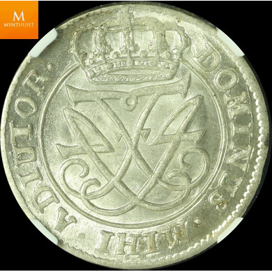 Denmark 12 skilling 1720 CW kvalitet 0, NGC MS67 Denmark 12 skilling 1720 CW kvalitet 0, NGC MS67