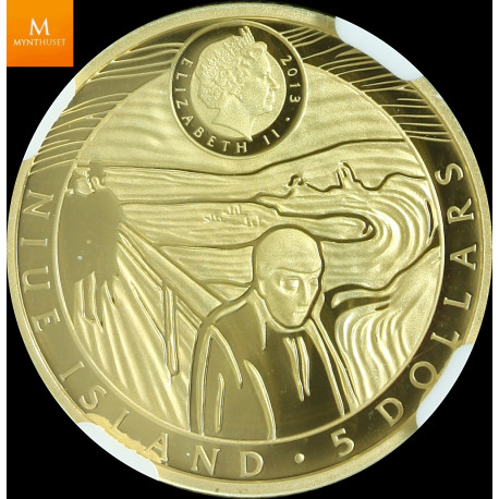 Niue Islands 2013 5 dollars  Edvard Munch Madonna kvalitet proof, NGC PF69