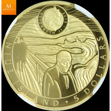 Niue Islands 2013 5 dollars  Edvard Munch Madonna kvalitet proof, NGC PF69 Niue Islands 2013 5 dollars  Edvard Munch Madonna kvalitet proof, NGC PF69