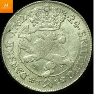 24 Skilling 1762 kvalitet 1/1+ EX OMG