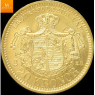 Sweden 20 kronor 1885 kvalitet 0/01, NGC MS63