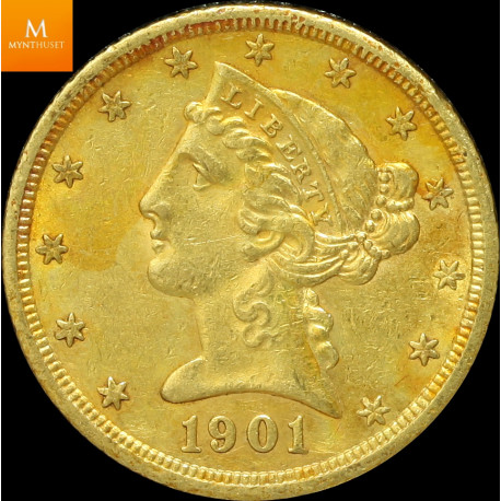 USA 5 dollar 1901 S kvalitet 1+/01