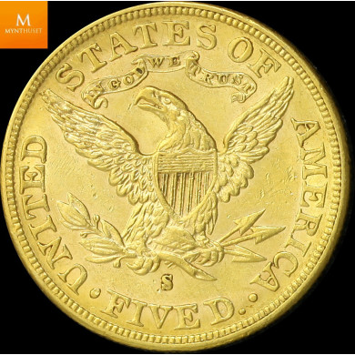 USA 5 dollar 1887 S kvalitet 1+/01 USA 5 dollar 1887 S kvalitet 1+/01