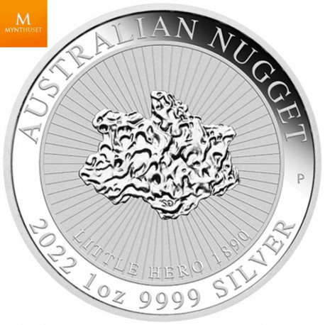 Australia 2022 NUGGET "LITTLE HERO" 1 OZ SØLV 9999 i KVALITET BU I KAPSEL