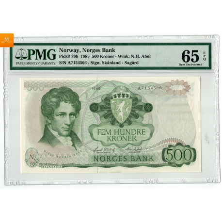 500 Kroner 1985 A7154566 PMG 65 EPQ, kvalitet 0