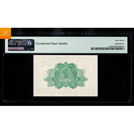 1 krone 1944 G.8156044 kvalitet 0, PMG MS67 EPQ