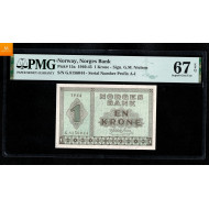 1 krone 1944 G.8156044 kvalitet 0, PMG MS67 EPQ