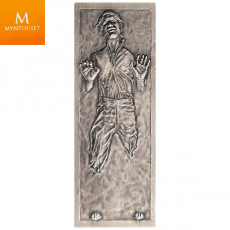 Niue 2022  1 oz Sølvbarre Star Wars «Han Solo in Carbonite» Coin Bar Antique M/Etui og COA