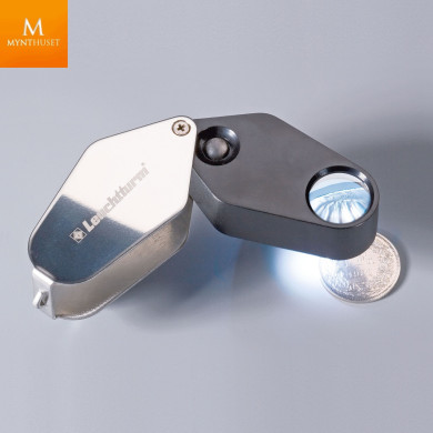 LED sammenleggbar lupe, 10x forstørrelse, sort, Ø 18 mm