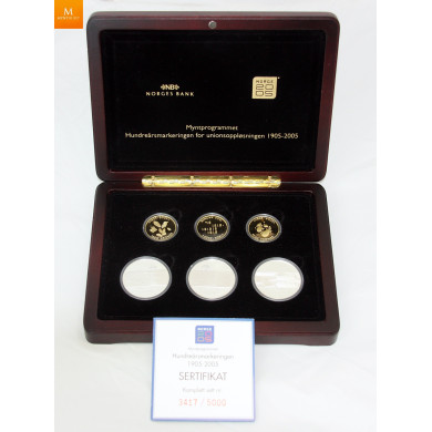 Hundreårssettet 1905-2005 i gull og sølv Hundreårssettet 1905-2005 i gull og sølv
