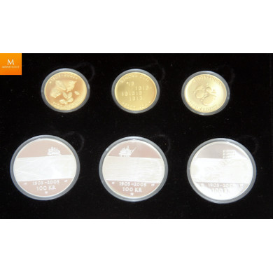 Hundreårssettet 1905-2005 i gull og sølv Hundreårssettet 1905-2005 i gull og sølv