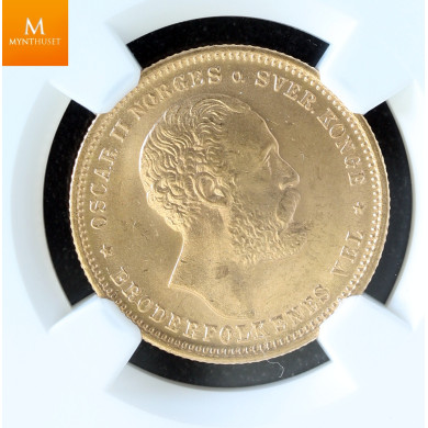 20 kroner 1878 kvalitet 0/01, NGC MS65 20 kroner 1878 kvalitet 0/01, NGC MS65