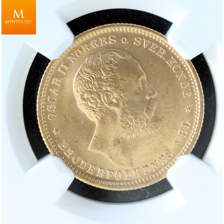 20 kroner 1878 kvalitet 0/01, NGC MS65