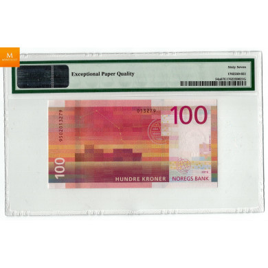 100 kroner 2016 kvalitet 0, PMG MS67 EPQ