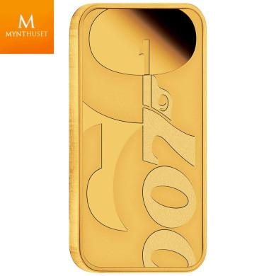 Ekslusiv nyhet! Tuvalu 2022 JAMES BOND 007™ 1 OZ GULL  60TH ANNIV RECTANGULÆR MYNT Ekslusiv nyhet! Tuvalu 2022 JAMES BOND 007™ 1 OZ GULL  60TH ANNIV RECTANGULÆR MYNT