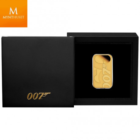 Ekslusiv nyhet! Tuvalu 2022 JAMES BOND 007™ 1 OZ GULL  60TH ANNIV RECTANGULÆR MYNT