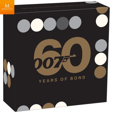 Ekslusiv nyhet! Tuvalu 2022 JAMES BOND 007™ 1 OZ GULL  60TH ANNIV RECTANGULÆR MYNT Ekslusiv nyhet! Tuvalu 2022 JAMES BOND 007™ 1 OZ GULL  60TH ANNIV RECTANGULÆR MYNT