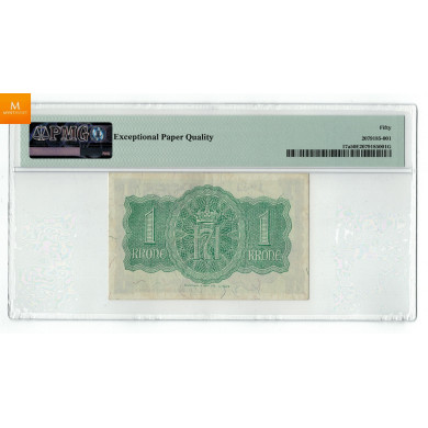 1 krone 1942 A 003800 Enkelt seddelnummer, London Kvalitet: Pen 1