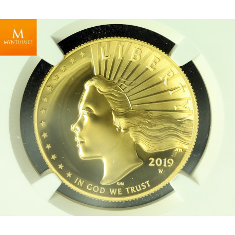 VAKKER! USA 2019 AMERICAN LIBERTY  100 DOLLAR 1 OZ HIGH RELIEF MED FORBEDRET FINISH