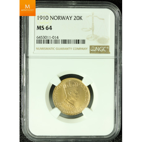 20 kroner 1910 kvalitet 0/01, NGC MS64