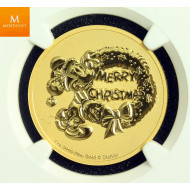 Sjelden! Niue 2021 MICKEY CHRISTMAS 1 OZ GULL OPPLAG KUN 100 STK  NGC MS70