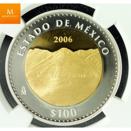 MEXICO 100 PESOS 2006MO BIMET GOLD/SILVER PROOF NGC PF70 UCAM