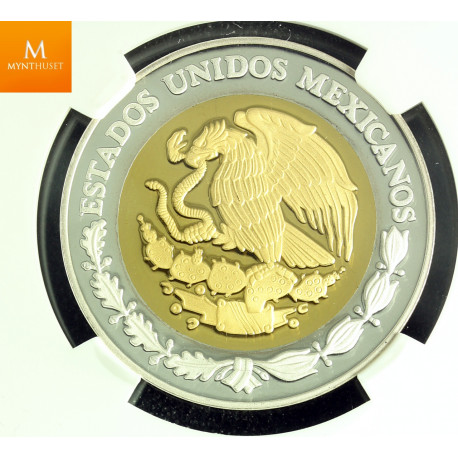 MEXICO 100 PESOS 2006MO BIMET GOLD/SILVER PROOF NGC PF70 UCAM