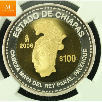 MEXICO 100 PESOS 2006MO BIMET GOLD/SILVER PROOF NGC PF70 UCAM MEXICO 100 PESOS 2006MO BIMET GOLD/SILVER PROOF NGC PF70 UCAM