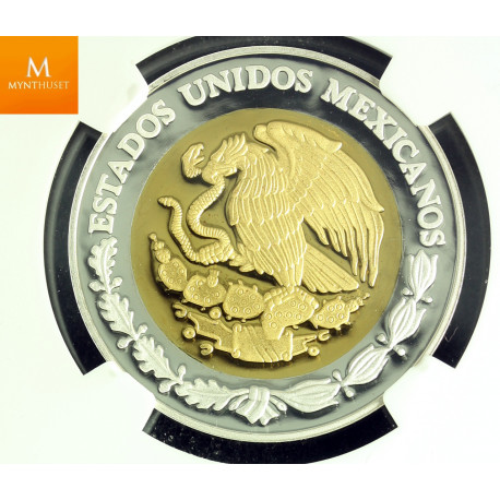 MEXICO 100 PESOS 2006MO BIMET GOLD/SILVER PROOF NGC PF70 UCAM