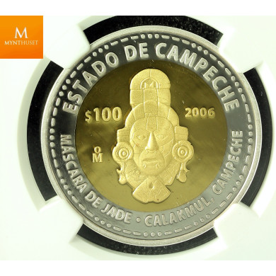 MEXICO 100 PESOS 2006MO BIMET GOLD/SILVER PROOF NGC PF70 UCAM MEXICO 100 PESOS 2006MO BIMET GOLD/SILVER PROOF NGC PF70 UCAM