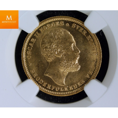 20 kroner 1879 kvalitet 0/01, NGC MS65