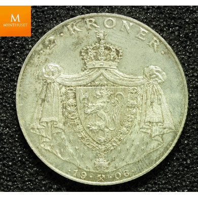 2 kroner 1906 stort skjold kvalitet 0, NGC MS66