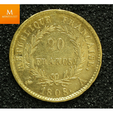 FRANKRIKE 20 FRANCS 1868 A KVALITET 01 I KAPSEL