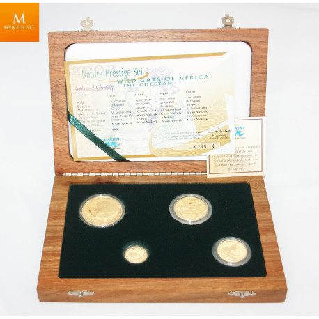 Nydelig! 2011 South Africa Prestige Natura Meerkat Gull Proof 4 mynt sett med boks og Coa