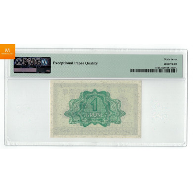 1 krone 1943 F.3531591 kvalitet 0, PMG MS67 EPQ