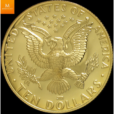 USA 1984 OL 10 Dollar Proof Gull mynt i kvalitet proof med skrin og coa