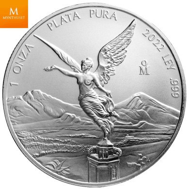 NYHET! Mexico 2022 LIBERTAD 1 oz kvalitet BU i kapsel NYHET! Mexico 2022 LIBERTAD 1 oz kvalitet BU i kapsel