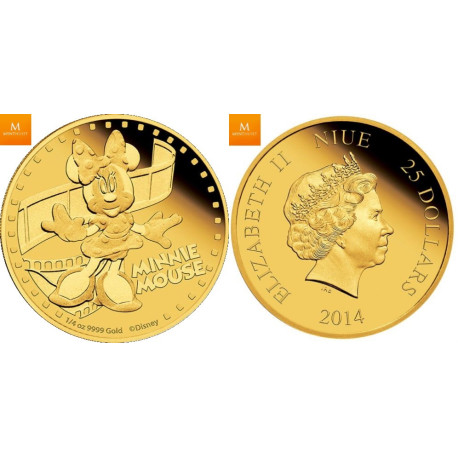 2014 25 DOLLAR 1/4 OZ GULL PROOF COIN DISNEY DAISY DUCK COA 448 NEW ZEALAND MINT