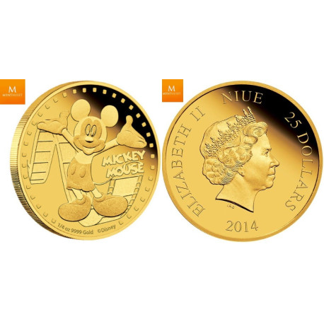 2014 25 DOLLAR 1/4 OZ GULL PROOF COIN DISNEY DAISY DUCK COA 448 NEW ZEALAND MINT