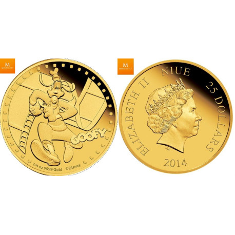 2014 25 DOLLAR 1/4 OZ GULL PROOF COIN DISNEY DAISY DUCK COA 448 NEW ZEALAND MINT