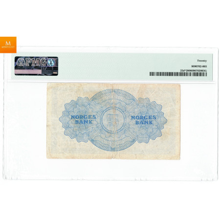 5 kroner 1953 Z.0083500, UNIK seddel i kvalitet 1-, PMG VF20